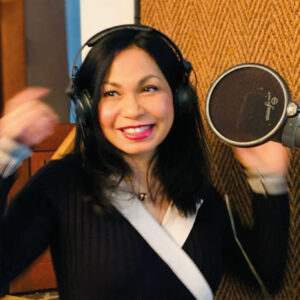 Nani recording vocals in the studio